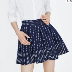 Maje Navy Blue and White Textured Circle Skirt Sz 3 on label $450